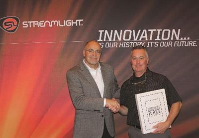 Pictured (left to right) are Ray Sharrah, Streamlight President and Chief Executive Officer and Vince Pestilli, President, Vincent Pestilli & Associates. Pictured (left to right) are Ray Sharrah, Streamlight President and Chief Executive Officer and Vince Pestilli, President, Vincent Pestilli & Associates.