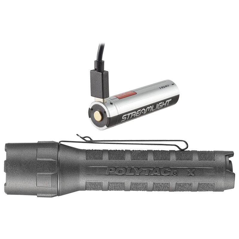 ストリームライトStreamlight PolyTac X USB 600ルーメ PolyTac® X | Rechargeable Handheld Flashlight | Streamlight®
